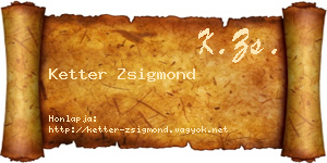 Ketter Zsigmond névjegykártya